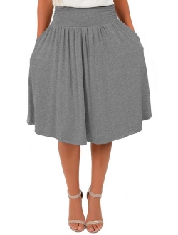 Women's Regular and Plus Size Pocket Skirt