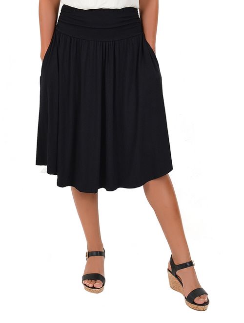 Women's Regular and Plus Size Pocket Skirt