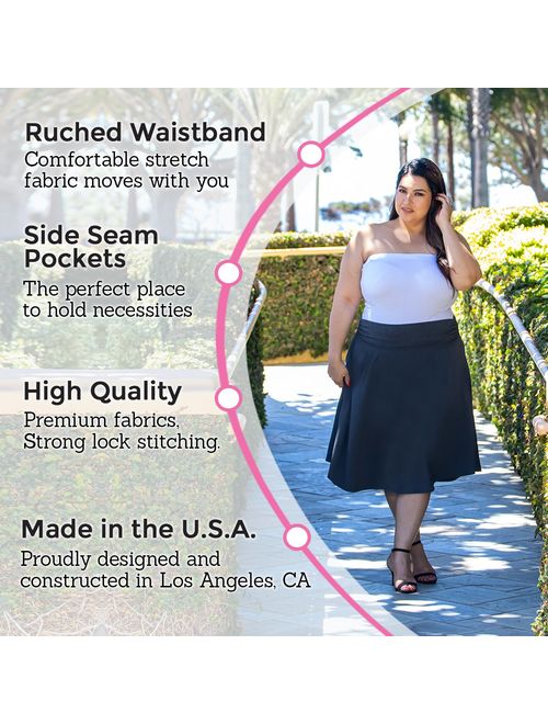 Women's Regular and Plus Size Pocket Skirt