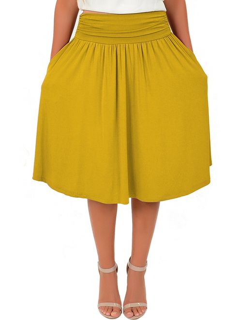 Women's Regular and Plus Size Pocket Skirt