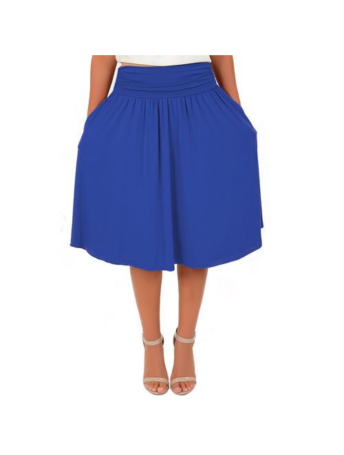 Women's Regular and Plus Size Pocket Skirt