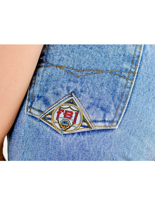 FBI jeans W29 L31 vintage 90&#39;s mom jeans high waist light blue denim pants straight fit leg zip fly M Medium