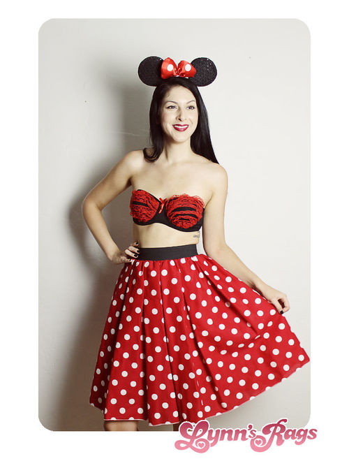 red and white polka dot skirt minnie mouse