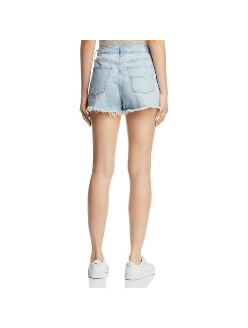 Nobody Womens Skyline Raw Blue Relaxed Fit Distressed Denim Shorts 26 BHFO 0110