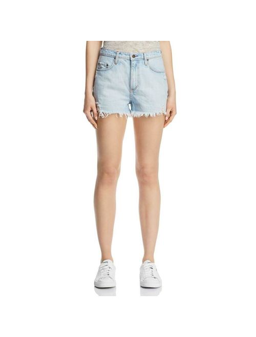 Nobody Womens Skyline Raw Blue Relaxed Fit Distressed Denim Shorts 26 BHFO 0110