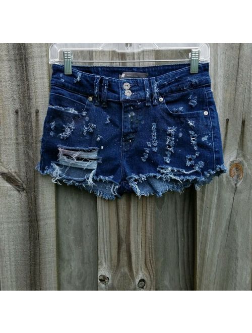 Levi's custom Levis denim shorts destroyed distress sz XS/S zombie apocalypse