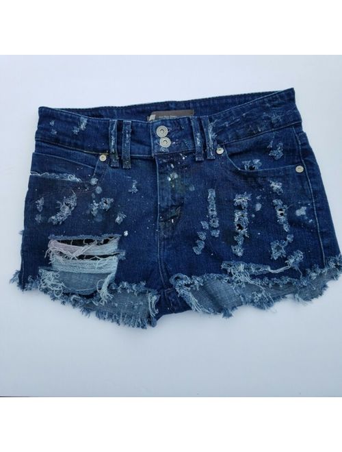 Levi's custom Levis denim shorts destroyed distress sz XS/S zombie apocalypse