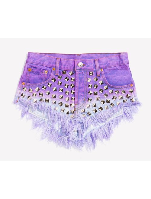 RUNWAYDREAMZ Wunderlust Dream Studded Babe Cut Off Shorts