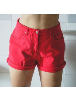 SALE - Red High Waisted Shorts