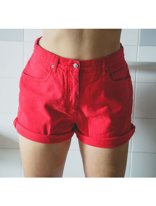 SALE - Red High Waisted Shorts