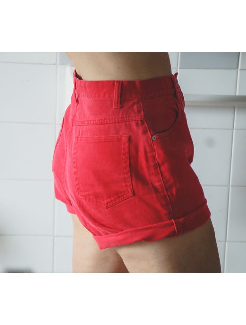 SALE - Red High Waisted Shorts