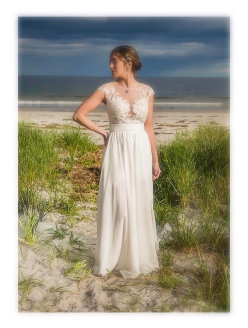 Beach Wedding Dress | Illusion Back Wedding Dress | Venice Lace Wedding Dress | Wedding Gown | Bridal Dress | Custom Dress