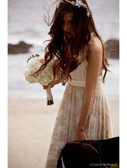 Boho wedding dress, Wedding dress, Beach wedding dress, bohemian lace wedding dress, beach bridal gown, golden lace gown beach wedding dress