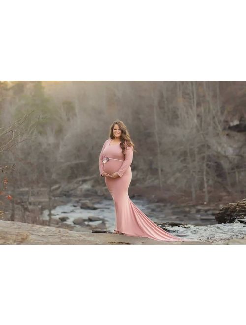 Scoop neckline/maternity dress/Baby shower/Maternity gown/photo prop/on the shoulder/Wedding/Mermaid/maxi dress/fitted/Elegant/plus size