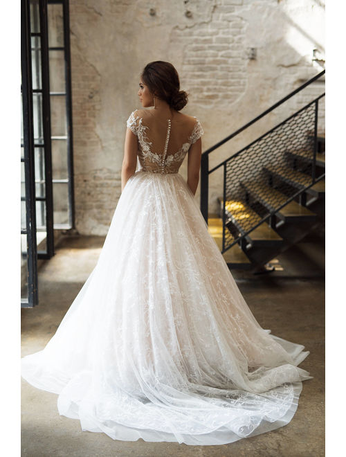 Wedding dress &#39;VIVIEN&#39; // Ball gown wedding dress with beautiful lace skirt and lace top