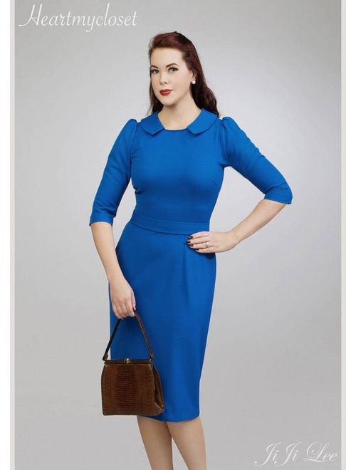 kate middleton blue pencil rockabilly celeb inspired dress custom made