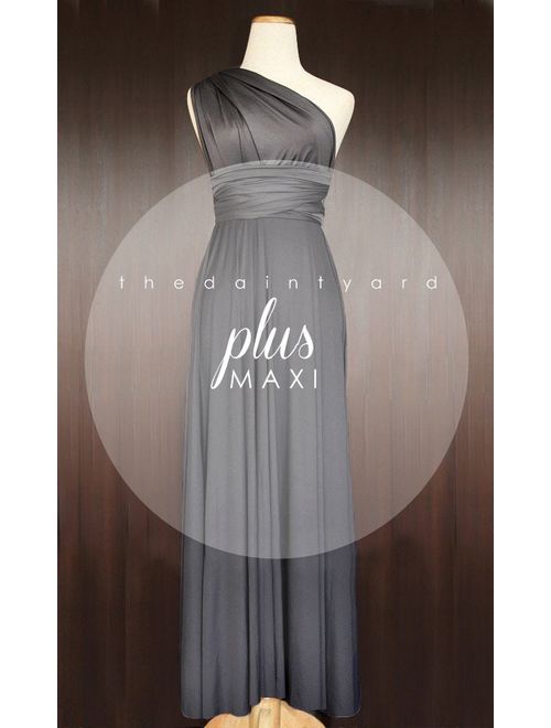 TDY Slate Maxi Bridesmaid Dress Convertible Dress Infinity Dress Multiway Dress Prom Dress Wedding Cocktail Long Gown (Regular & Plus Size)