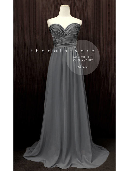 TDY Slate Maxi Bridesmaid Dress Convertible Dress Infinity Dress Multiway Dress Prom Dress Wedding Cocktail Long Gown (Regular & Plus Size)