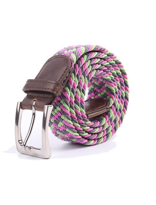 Canvas Elastic Fabric Woven Stretch Multicolored Braided Belts