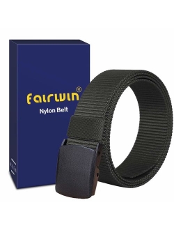 Fairwin Tactical Belt, Military Style Webbing Riggers Web Belt Heavy-Duty Quick-Release Metal Buckle