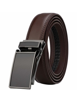 Men's Comfort Genuine Leather Ratchet Dress Belt with Automatic Click Buckle