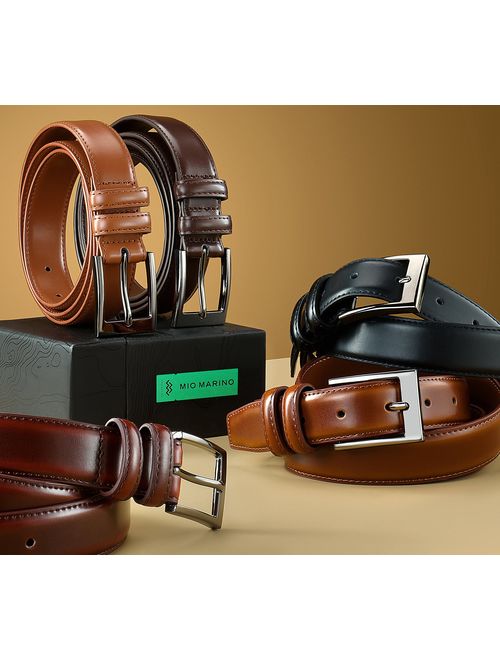 Marino Avenue Marino's Men Genuine Leather Dress Belt with Single Prong Buckle