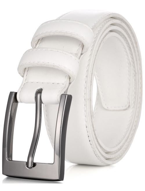 Marino Avenue Marino's Men Genuine Leather Dress Belt with Single Prong Buckle