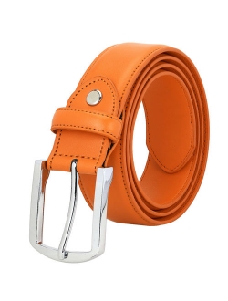 Falari Men Genuine Leather Casual Dress Belt With Single Prong Buckle 15 Colors