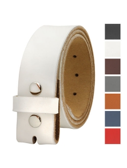 Falari Replacement Genuine Leather Belt Strap Without Buckle Snap on Strap 1.5" Wide 8005