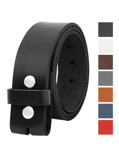 Falari Replacement Genuine Leather Belt Strap Without Buckle Snap on Strap 1.5" Wide 8005