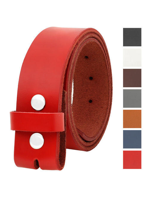 Falari Replacement Genuine Leather Belt Strap Without Buckle Snap on Strap 1.5" Wide 8005