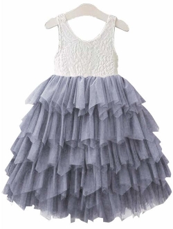 Topmaker Backless A-line Lace Back Flower Girl Dress