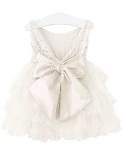 APRIL GIRL Flower Girl Dress, Lace Dress 3/4 Sleeve Dress