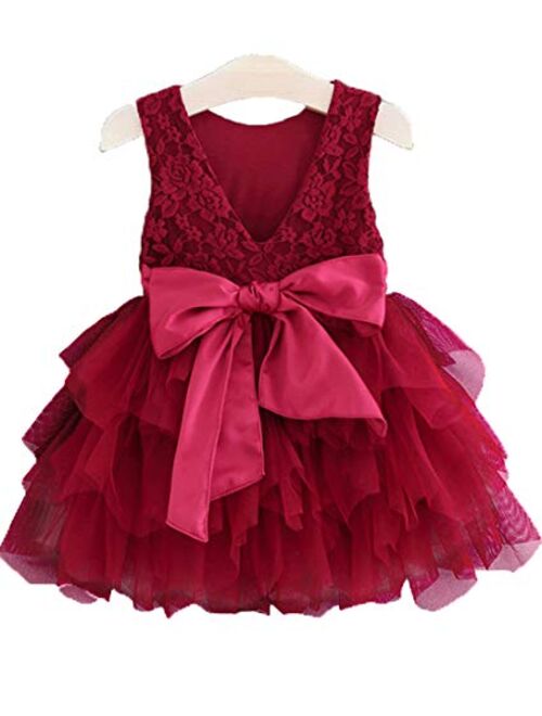 APRIL GIRL Flower Girl Dress, Lace Dress 3/4 Sleeve Dress