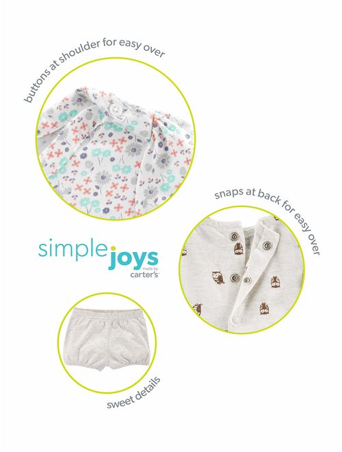 Simple Joys by Carter's Baby and Toddler Girls' 2-Pack Short-Sleeve and Sleeveless Dress Sets