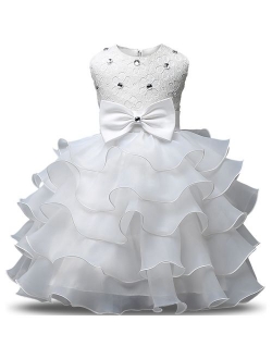 Girl Dress Kids Ruffles Lace Party Wedding Dresses