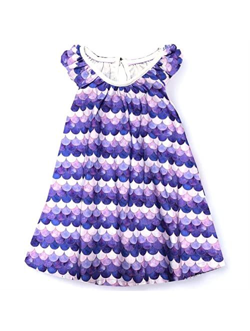 VIKITA 2020 Toddler Girls Summer Dresses Short Sleeve Outfit 3-8 Years