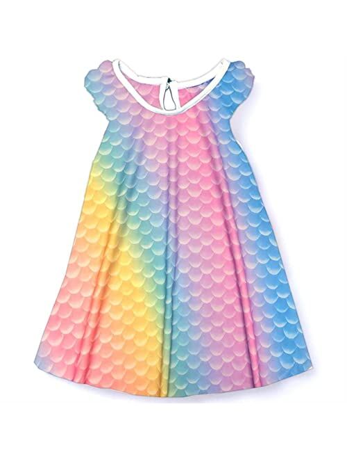 VIKITA 2020 Toddler Girls Summer Dresses Short Sleeve Outfit 3-8 Years