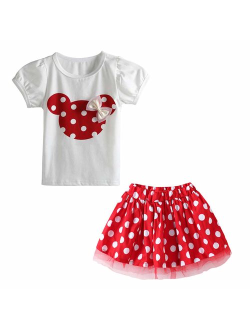 Cute Toddler Baby Girls Clothes Set Long Sleeve T-Shirt and Pants Kids 2pcs Outfits