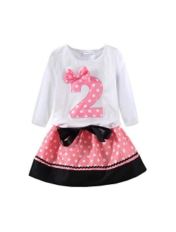 Mud Kingdom Little Girls Birthday Clothes Sets for Gifts