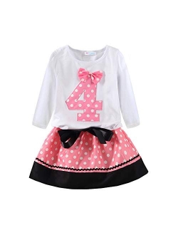 Mud Kingdom Little Girls Birthday Clothes Sets for Gifts