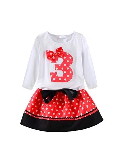 Mud Kingdom Little Girls Birthday Clothes Sets for Gifts