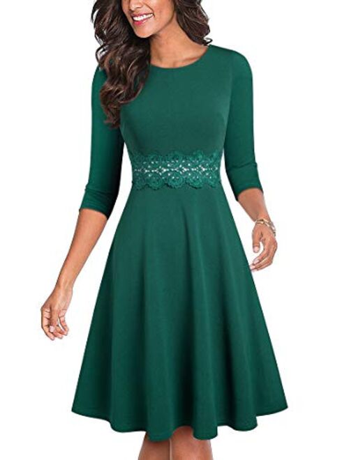 HOMEYEE Women's Sleeveless Cocktail A-Line Embroidery Party Summer Wedding Guest Dress A079