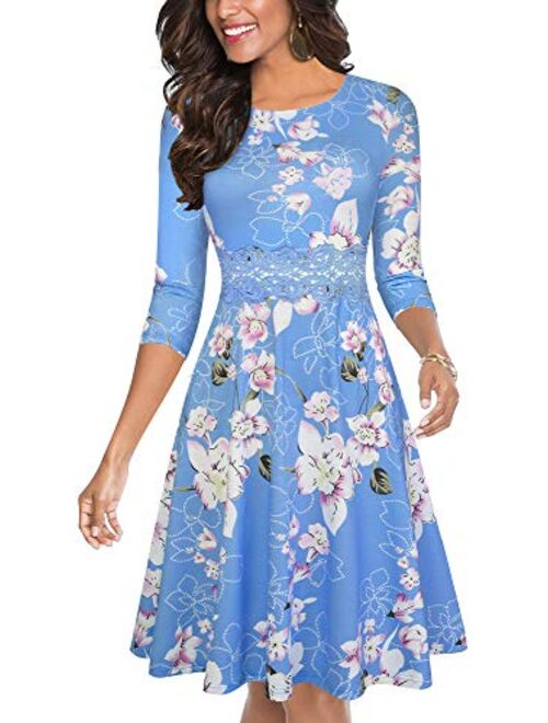 HOMEYEE Women's Sleeveless Cocktail A-Line Embroidery Party Summer Wedding Guest Dress A079