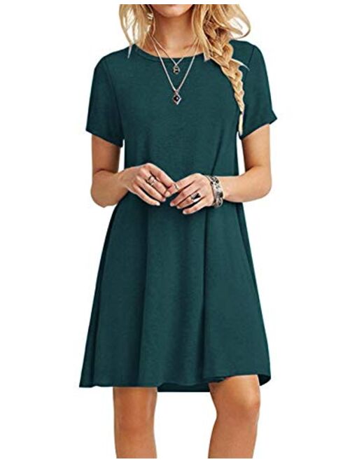 MOLERANI Women's Casual Plain Simple T-Shirt Loose Dress