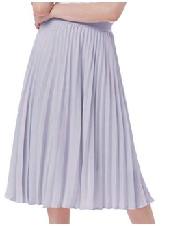 Women's High Waist Plisse Pleated A-Line Swing Skirt KK659