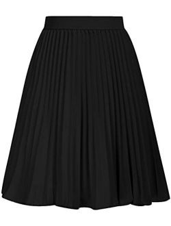 Women's High Waist Plisse Pleated A-Line Swing Skirt KK659