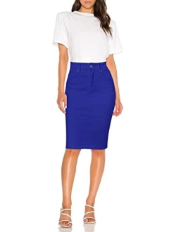 Lexi Womens Super Comfy Perfect Fit Stretch Denim Skirt