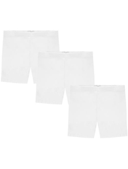 Girls' Value Pack Solid Cotton Bike Shorts (Pack of 3) - Sizes 2-16 Made in USA