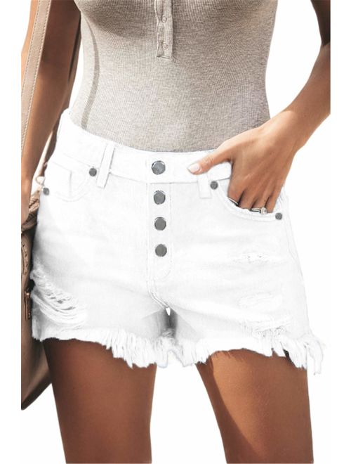 onlypuff Denim Hot Shorts for Women Casual Summer High Waisted Short Pants with Pockets